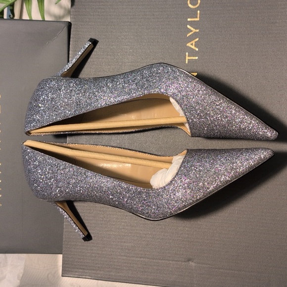 NWT Silver Sparkle Glitter Ann Taylor Pump - Picture 7 of 9